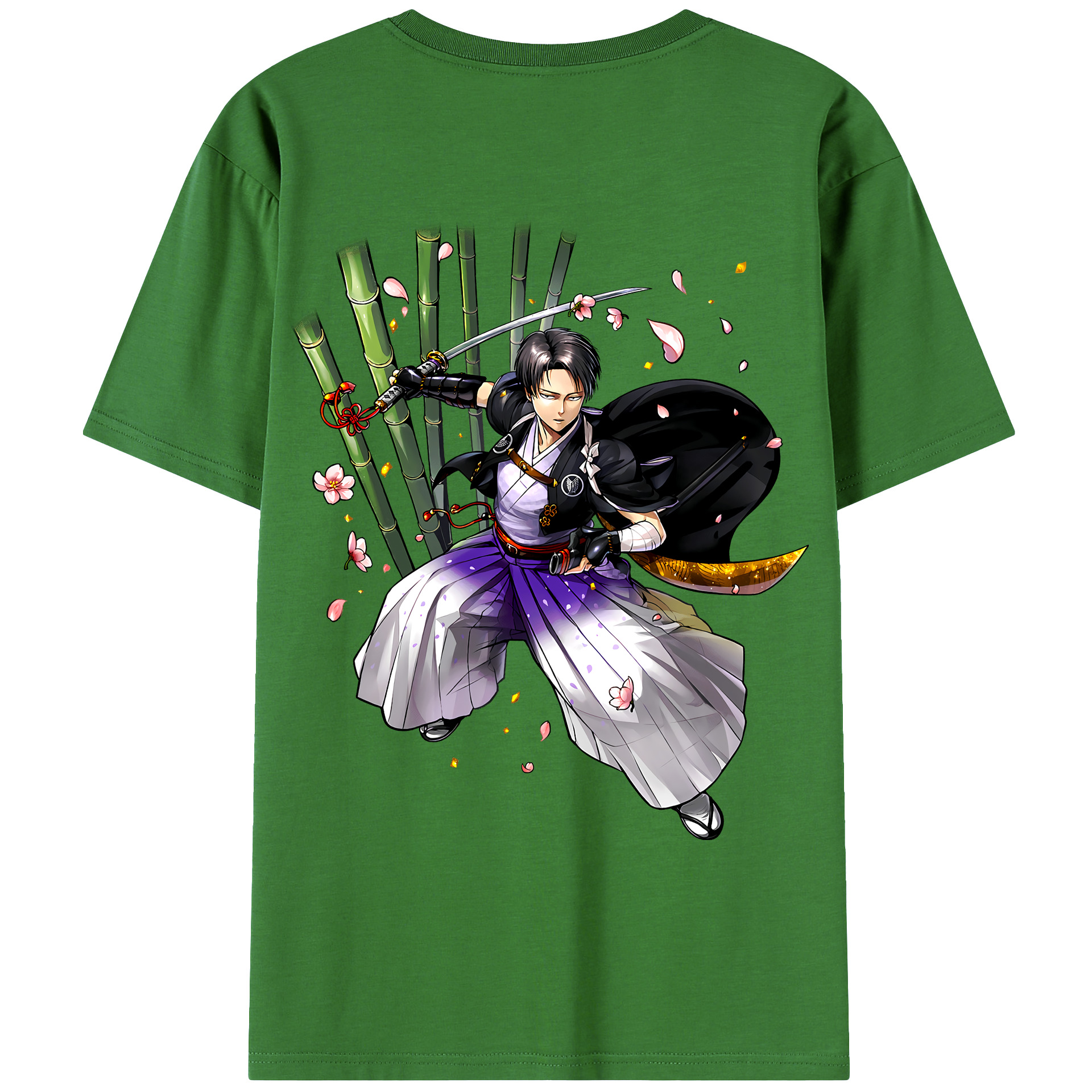 （画像用） 進撃の巨人 リヴァイ·アッカーマン Attack on Titan Levi Ackerman レディース半袖Tシャツ(バックプリント)